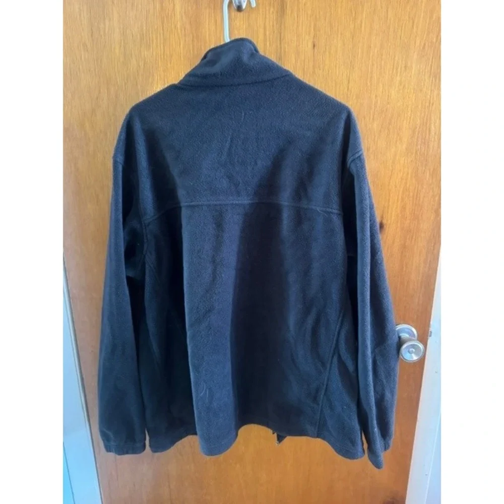 Columbia Mens XL Full Zip Fleece Jacket Black Steens Mountain Mock Neck Coat